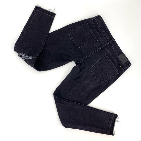 Lucky Brand Black Lolita Ankle Capri Mid Rise Distressed Raw Hem Jeans, 4 - Picture 2 of 15